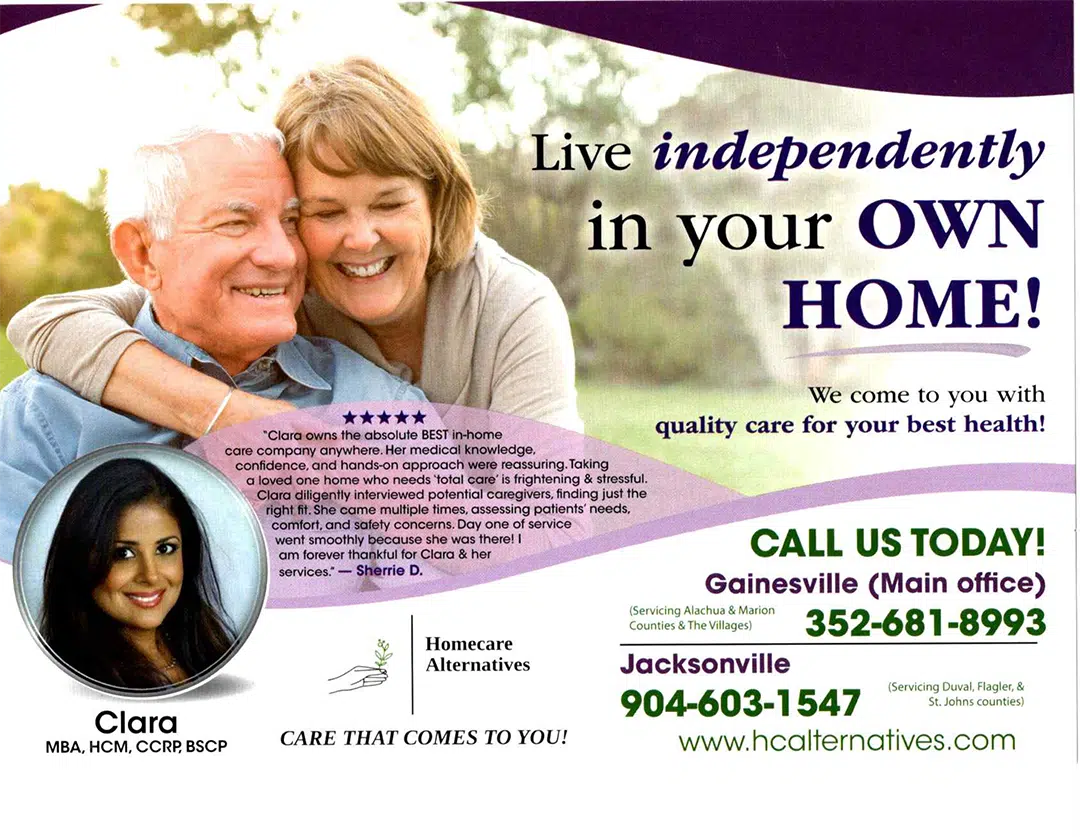 Live independently in your own home with the help of a caregiver from HomeCare Alternatives
